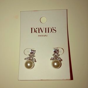 Pearl and cubic z wedding earrings!!